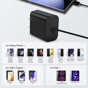 USB-C 45W PD Super veloce con cavo 5.9FT 2 Pack adattatori per Samsung per <span class=keywords><strong>Galaxy</strong></span> S24 <span class=keywords><strong>Ultra</strong></span> S24 S23 <span class=keywords><strong>S22</strong></span> <span class=keywords><strong>Ultra</strong></span> - Product Image 6