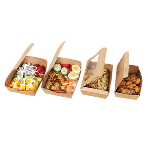 Boîte d'emballage alimentaire en PP Boîtes en carton biodégradables de qualité alimentaire Boîtes artisanales Fenêtre transparente en plastique pour livraison de nourriture à emporter - Product Image 2