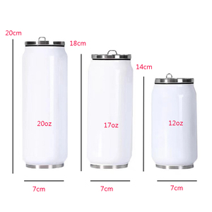 Bouteille isotherme sous vide en forme de canette de soda ou de cola, personnalisable par sublimation, 12, 17, 20 oz, avec couvercle rabattable et paille, vente en gros - Product Image 2
