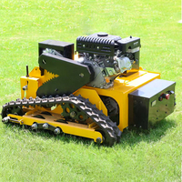 Mesin Pemotong Rumput Yuandao DIY Industrial 7.5HP Bensin 550mm 196cc Zero Turn Robot Farm Flail Crawler Remote Control 800m dengan Kotak Penampung Rumput