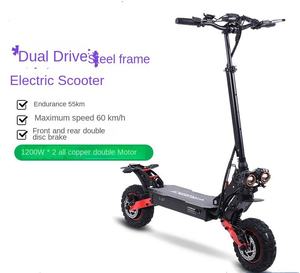Nuevo Scooter Eléctrico Inteligente de Dos Ruedas Grandes, Plegable, Impermeable, con Suspensión, Motores Dobles, 11 Pulgadas, Aluminio H6, DOBLE MOTOR 1200W*2 - Product Image 2