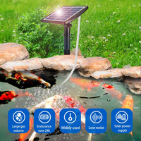 Aérateur solaire pour bassin 2W 2200mAh, pompe à air, 2 pierres, 2 modes pour aquarium, bassin, hydroponie