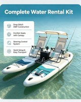 Bateau de pêche gonflable pour sports nautiques en plein air avec planche de SUP et catamaran gonflable double flottant pour la pêche