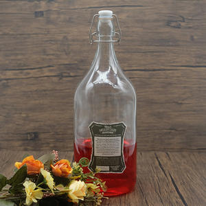 Botellas de cerveza de vidrio con tapa abatible antigua transparente de 2L, bebidas carbonatadas y fermentación de jugo, botellas de vidrio de 2000ml - Product Image 5