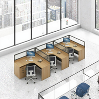 Poste de travail modulaire en L extensible et convertible en bois moderne pour centre d'appels, bureau à domicile ou bureau informatique avec cloison