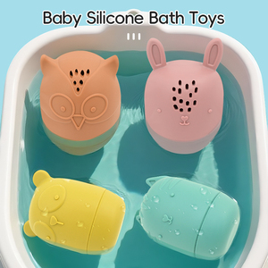 Customizable Silicone Animal <b>Bath</b> Toy <b>Set</b> for Toddlers Baby <b>Shower</b> Fun Squeeze Sound Water Toy Non Toxic Durable - Product Image 6