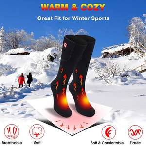 Étui à piles à deux piles Chaussettes chaudes pour les pieds en plein air Chaussettes en coton chauffantes Chaussettes de <span class=keywords><strong>ski</strong></span> de sport pour hommes femmes Hiver - Product Image 6