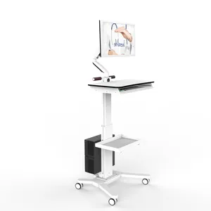 Clínica médica do hospital do trole do monitor móvel ajustável altura Workstation portátil