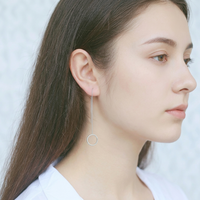 EX36 S925 Anting Perak Sterling Anting Perak Geometris Modis untuk Wanita Aksesori Telinga
