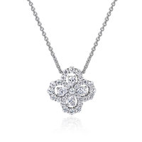 Collier en Platine Pt950 avec Diamant Synthétique de Laboratoire, Pendentif de Luxe Polyvalent pour Femme, Chaîne Élégante pour Clavicule, Chine