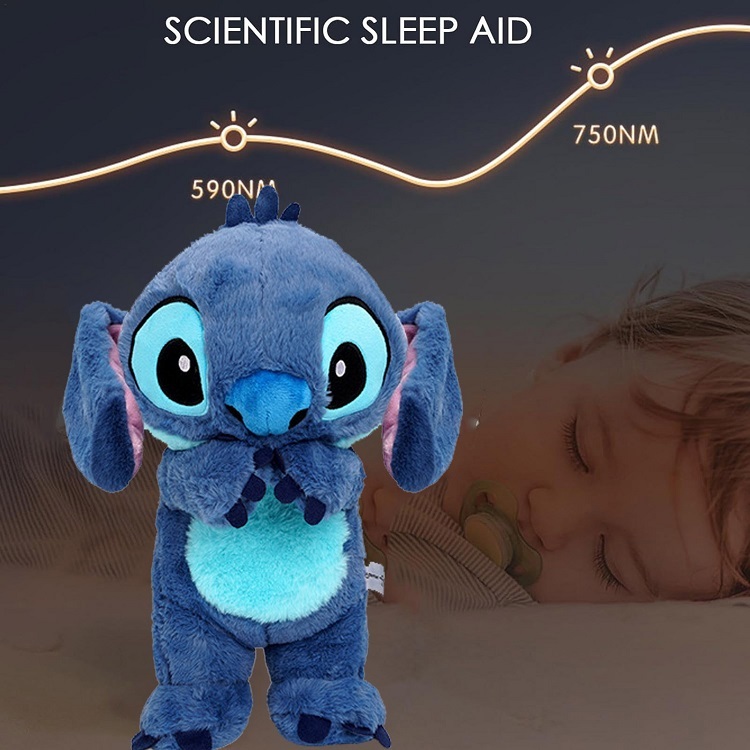 Peluche Respira Stitch Capibara C/luz Y Sonido Antiestrés Elefante