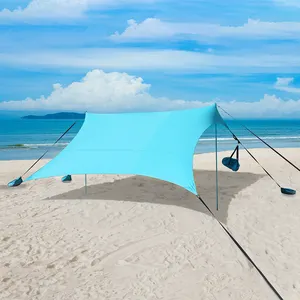 厂家直销便携式遮阳棚户外野营夏季帐篷带沙锚户外雨棚沙滩帐篷遮阳棚