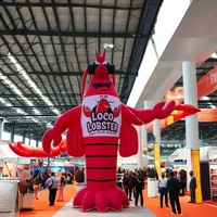 Ballon publicitaire gonflable géant en forme de homard et de crevettes Zhenmei pour la promotion des fruits de mer