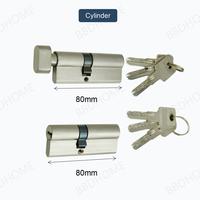 Offre Spéciale : Poignée de porte en aluminium 72 mm et Serrure à cylindre en acier – Ensemble de serrures de porte