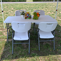 Ensemble table et chaises en plastique Senruihome, table pliante en plastique, table pliante de 8 pieds