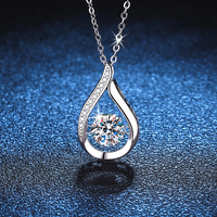 Collier pendentif en argent plaqué or, style classique, en argent sterling S925, avec moissanite, pour cadeau de fiançailles