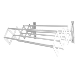 Séchoir à linge mural en aluminium pliable de 80cm en accordéon rétractable pour buanderie tour de salle de bain - Product Image 1