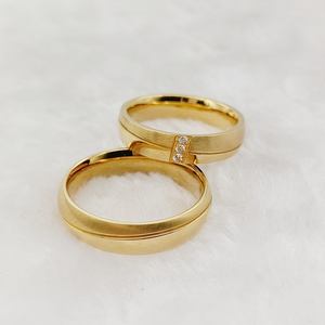 Designer anniversario impegno 2 pezzi promessa coppie matrimonio fidanzamento anelli da sposa set da sposa 18k placcato oro gioielli - Product Image 5