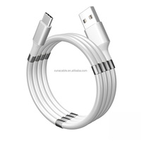 Câble USB-C magnétique de charge rapide PD 1m 3A avec blindage tressé et gaine TPE pour téléphones iOS/Android et appareils photo
