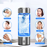 2024 vente en gros Portable 450ml en acier inoxydable Usb Pro titane verre alcalin hydrogène bouteille d'eau générateur