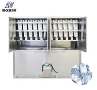 Machine à glaçons industrielle Robin 3 5 10 20 tonnes par jour, moteur PLC, refroidissement par air, acier inoxydable 304, eau potable, refroidissement par eau