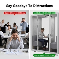 Nouvelle conception de cabine téléphonique modulaire mobile haut de gamme à intensité variable et à isolation phonique pour les showrooms de magasins de détail haut de gamme, les bureaux et les bâtiments commerciaux
