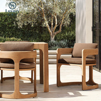 Nuevo Diseño de Lujo, Juego de Muebles de Jardín Modernos para Exteriores, Silla de Madera de Teca, Muebles de Balcón para Hotel, Juego de Mesa de Comedor de Madera de Teca