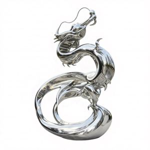 Sculptures d'aigle et de dragon chinois en acier inoxydable, sculpture animale personnalisable (forme et taille disponibles) - Product Image 5