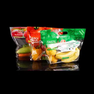 Sac d'emballage transparent anti-buée en plastique respirant recyclable imprimé personnalisé fruits et légumes frais