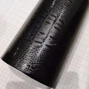 Vinilo adhesivo para coche con textura de piel de cocodrilo negro, película protectora para coche, calcomanía de vinilo negro. - Product Image 2