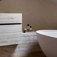 Dalles de marbre onyx blanc poli, écologiques et de qualité supérieure, découpées sur mesure, pour meubles de salle de bain, tables de cuisine et revêtements muraux intérieurs