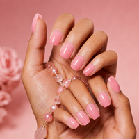 32 faux ongles à presser en ABS, motif corail gelée ombré, courts, forme squoval, brillants, flexibles, couvrance totale, personnalisables OEM, pour salon de manucure