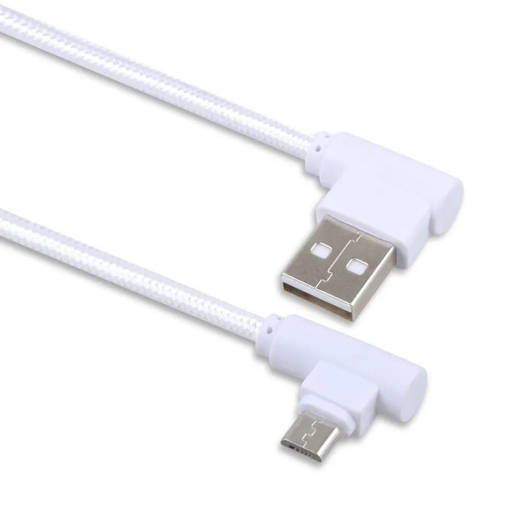 Double Elbow Cotton Cloth 2.4A Right Angle Usb 90 Degree Charging Cable for Type-C