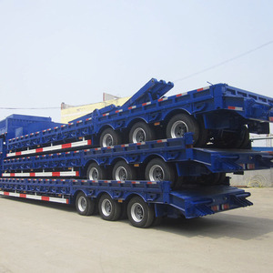 Remolque de 3 ejes, semirremolque de cama baja de 13 M para carga de pista de transporte, chasis de semirremolque de cama baja - Product Image 3