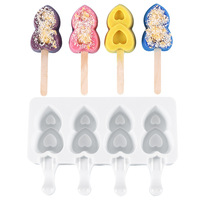 Moule à glaces en silicone, 4 et 8 cavités, pour la fabrication de glaces maison, yaourts et desserts