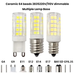 Lampu Bohlam Keramik <span class=keywords><strong>LED</strong></span> Kecil Model Jagung <span class=keywords><strong>G9</strong></span> E14 E11 E12 E17 BA15D G4 GY6.35 G8 7W 2835 kecerahan dapat diatur 110V 220V Dapat Diredupkan - Product Image 2