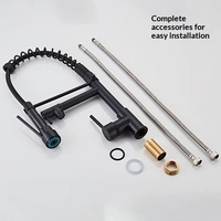 Robinet de cuisine double rotatif en laiton recouvert d'alliage de zinc, style américain, pour eau froide et chaude, idéal pour laver les légumes
