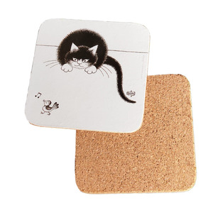 Posavasos de Madera de Corcho para Café y Té con Impresión de Logotipo Personalizado para Mesa de Navidad, Diseño Bonito en MDF - Product Image 4