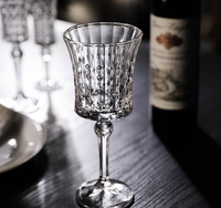Verre à vin en cristal soufflé à la main vintage gravé, verre à vin rouge à pied, verre à brandy, style rayé fait à la main pour les événements, cadeaux