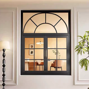 Ventanas de Hierro Forjado y Vidrio Estilo Francés, Ventana Abatible Vintage, Arqueada para Interiores, de Acero Inoxidable con Doble Apertura, Personalizable - Product Image 5