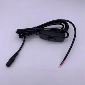 2m black 2X0.75 5.5 x 2.1mm dc female jack cable with DIY 303 switch