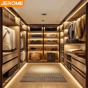 JEROME Armario Modular de Lujo Italiano, Sistema de Guardarropa Moderno de Madera con Luces LED Ambientales - Product Image 1