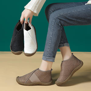 <span class=keywords><strong>Zapatos</strong></span> Casuales de Mujer con Lazo en la Parte Superior de Gamuza, Forrados de Felpa Cálida para Otoño e Invierno, con Suela de PVC Peluda, Estilo Coreano, Sin Cordones - Product Image 3