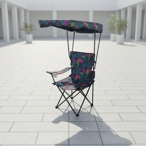 Chaise de camping pliable légère, portable, durable et écologique avec auvent pour l'extérieur et la plage – Silla De Playa - Product Image 1