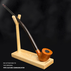 Heatherwood Pipe Bent Type Long Handle Tobacco Pipe For Straw Tobacco Men's Gift - Product Image 1