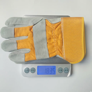 Guante de trabajo de Palma de cuero de vaca con acabado de gamuza, logotipo personalizado para trabajos de construcción - Product Image 4