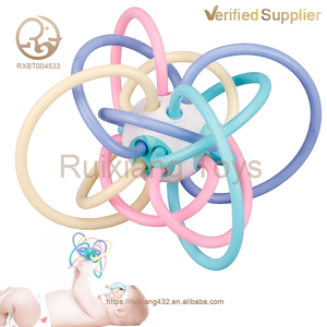 Offre Spéciale nouveau-né anneau de dentition bébé jouets Musical éducation précoce enfants jouet 0-12 mois bébé hochets main saisir <span class=keywords><strong>Manhattan</strong></span> balle - Product Image 5