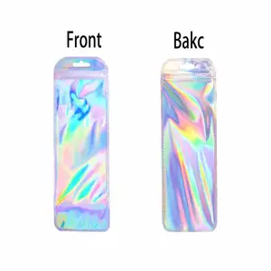 Bolsas de Mylar Ziplock personalizadas, bolsa de embalaje holográfica bonita, soporte de bolsa de plástico para alimentos secos