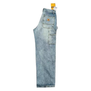 <span class=keywords><strong>Jeans</strong></span> Larghi Dritti da Lavoro Giapponesi Versione Alta Autonoma Design <span class=keywords><strong>High</strong></span> Street Denim Chiaro Tinta Unita Casual Estivi a Vita Media - Product Image 5
