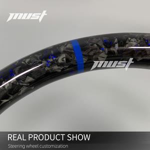 Volant en fibre de carbone forgée bleu personnalisé pour <span class=keywords><strong>Ford</strong></span> <span class=keywords><strong>Mustang</strong></span> 5ème génération S197 2005-2014 <span class=keywords><strong>GT</strong></span> Coupé GT500 Shelby Boss 302 - Product Image 4